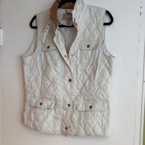 Banana Republic Quilted Cream Vest